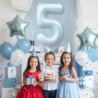 40'' Purple K-pop Number 5 Balloon for Girl 5th Birthday Party - Baby Blue / Number 5 - XXL - image 3