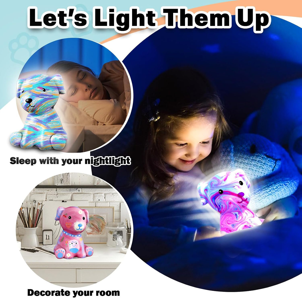 FUNZBO 4.3in Paint Your Own Dinosaur Lamp Kit - Puppy Dog - image 4
