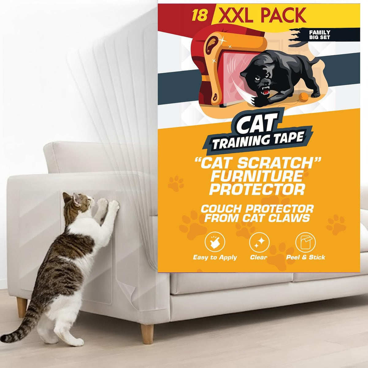 Panther Armor Cat Scratch Furniture Protector - 18 Sheets