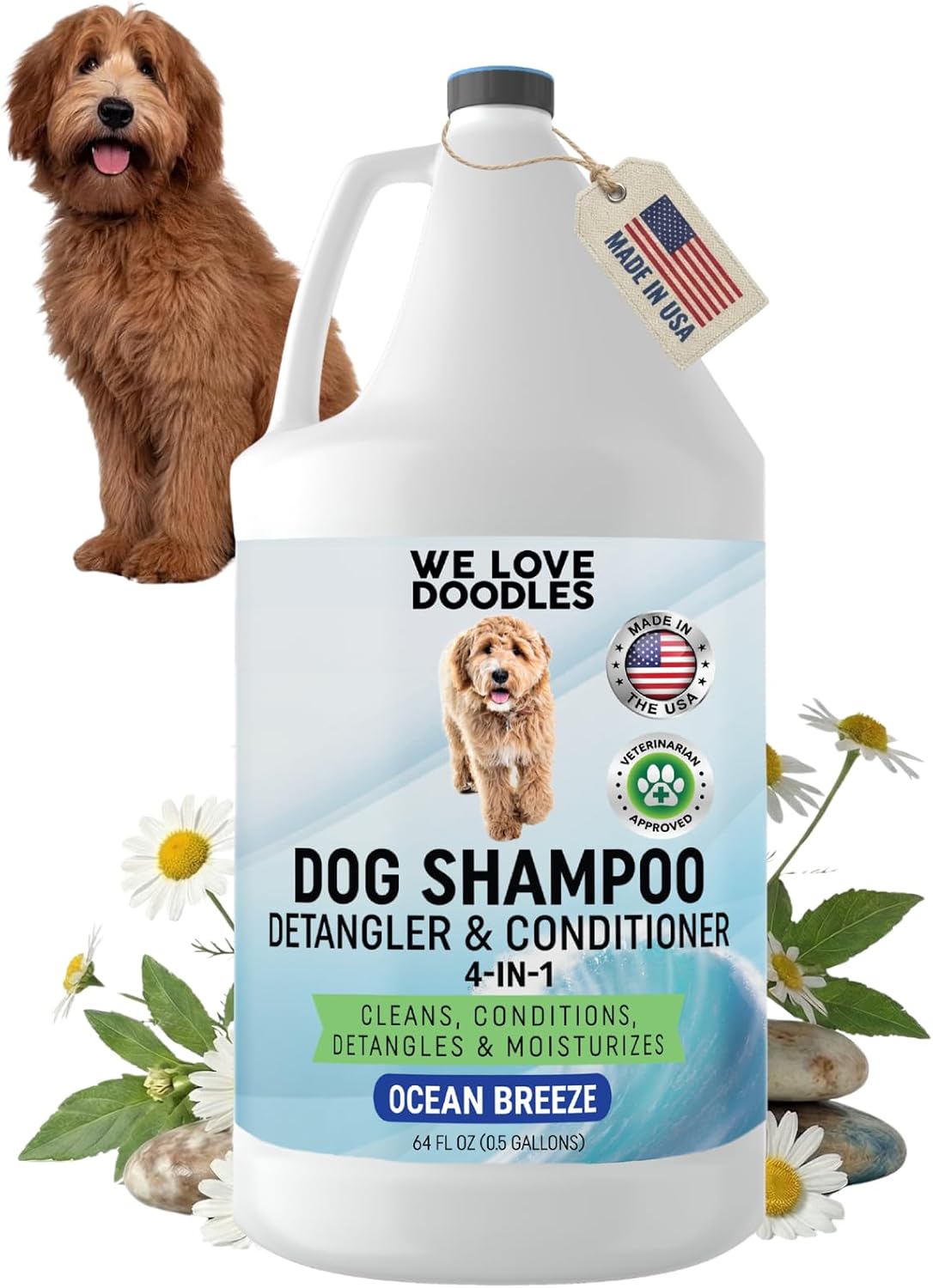 We Love Doodles Dog Shampoo Half Gallon, Cleans & Detangles - Ocean Breeze