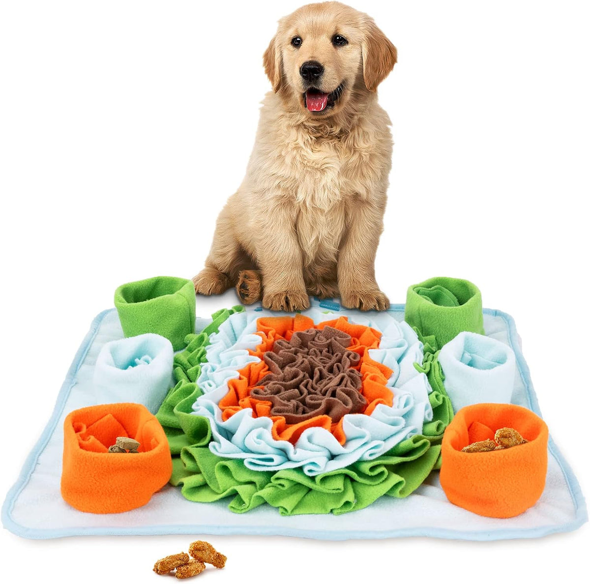 Snuffle Mat for Dog Puzzle Toys Interactive Pet Food Mat Cat Feeding - Coffee Green