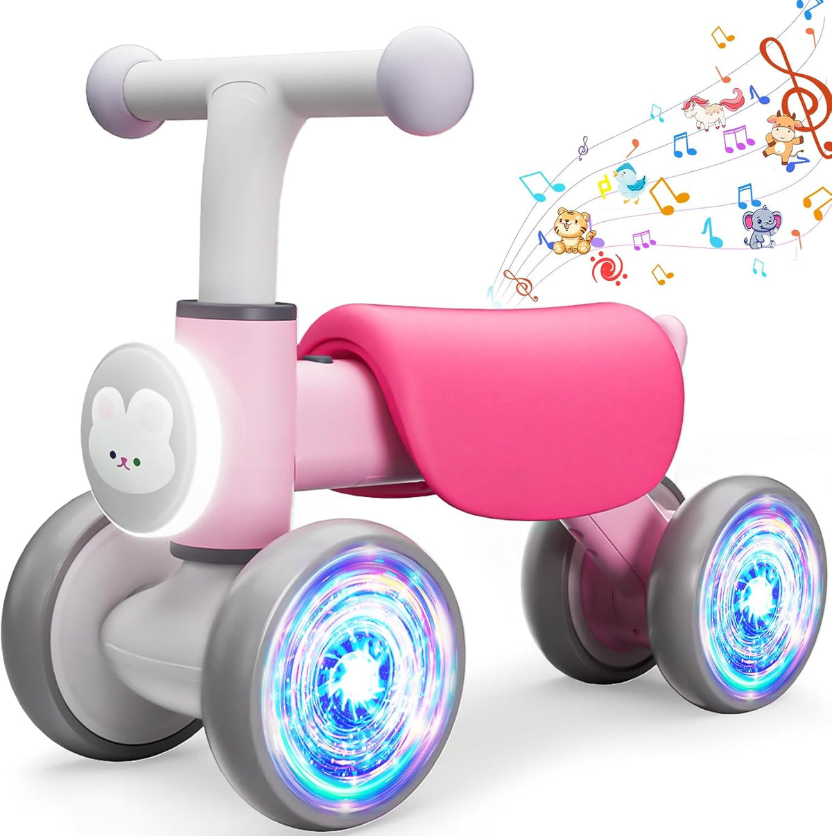 Balance Bike Toddler Outdoor Toys for 1 2 Year Old Girl Birthday Gifts – Fun for Kids & Family - Pink
