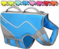 VIVAGLORY Dog Life Vest Neoprene Dog Swim Vest, M - Cyra Blue / XL: 29-34in (Ribcage Girth)