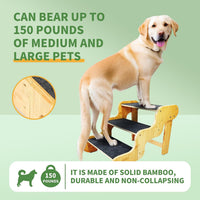 Dog Stairs for Small Dogs - Nature color / 3.0 / 3-Step 20x15.7x15 inch - image 2