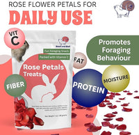 Snout and Shell Rose Petals Treats – Natural Snack for Rabbits, Guinea Pigs & Chinchillas – Vitamin C & Digestive Support, 1 oz
