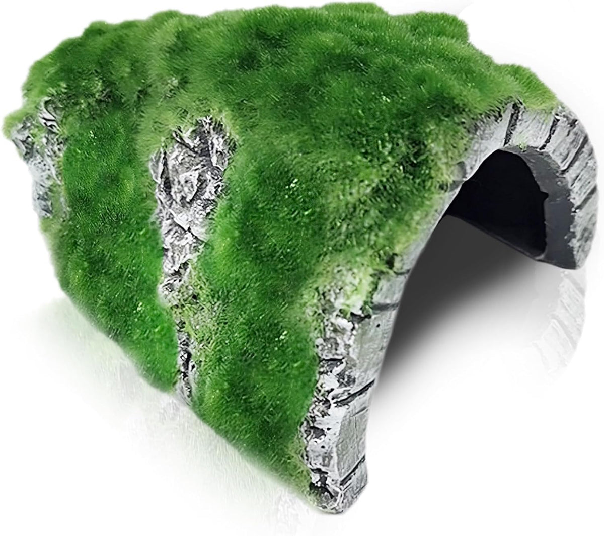SunGrow Reptile Hideout Cave with Artificial Moss