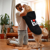 Dog Basic Hoodie Soft Dog Clothes Cold Weather Sweaters for Medium - I LOVE MY DAD / S(Back: 12.6",Chest:18.11", 5-10 lbs) - image 2