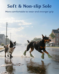 Dog Shoes for Hot Pavement, Breathable Dog Boots Paw Protectors with Adjustable Straps & Non-Slip Sole, Easy On & Off, Waterproof, Easy-Cleaning Silicone Outdoor Dog Booties for Beach and Snow