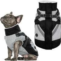 Dog Winter Coat with Harness Built in - Large(Chest:24.4 in) / Black