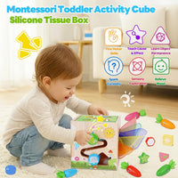 KMTJT 7-in-1 wooden activity cube with bead maze, learning clock and shape sorter - view 7