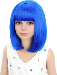 PATTNIUM kids dark blue short bob wig, synthetic with adjustable cap - view 38