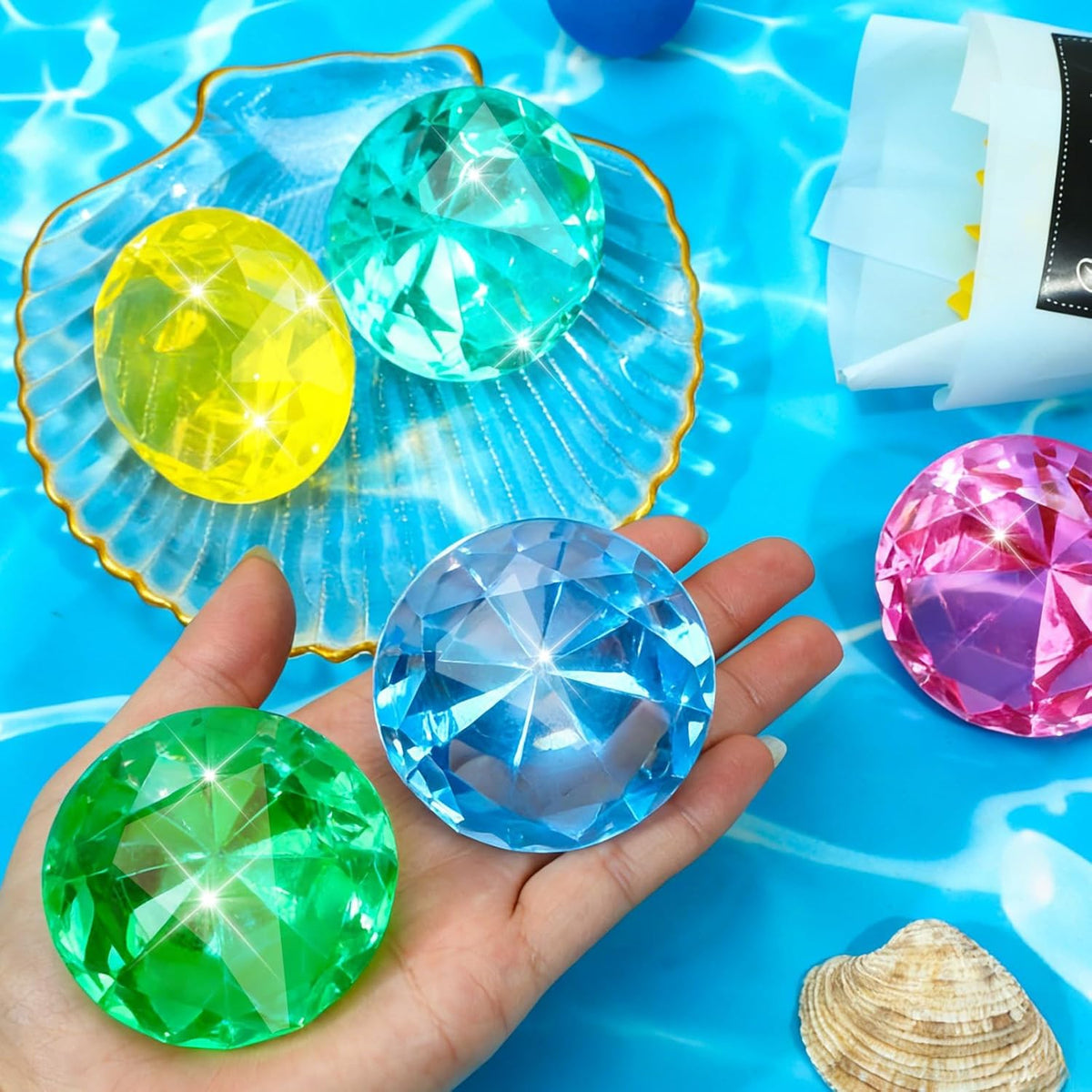 MARFOREVER Extra Large Diving Gem Pool Toys 60MM Extra Big Colorful - Huge Boho Gems - image 3