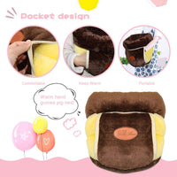 YUEPET Guinea Pig Bed Cuddle Cave, Warm Fleece Hideout - Brown / 1PCS - image 3