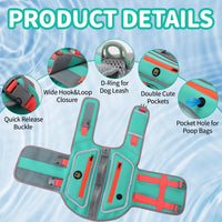 Dog Life Jacket, Good Visibility Pet Swimming Vest for Boating L – Essentials for Dogs - Turquoise / X-Large - image 4