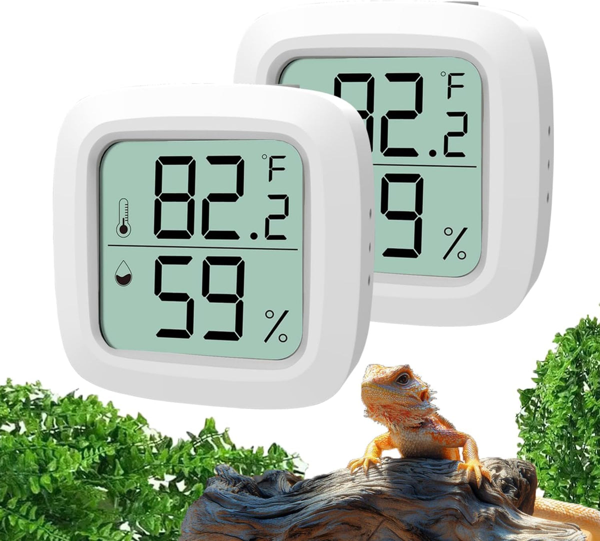 Reptile Thermometer and Hygrometer - KD30M-White / 2Pack
