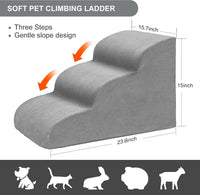 Dog Stairs for Small Dogs, 3 Tiers High Density Foam Dog Ramp - image 2