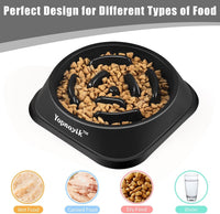 2 Pack Slow Feeder Dog Bowls for Medium Dogs & Cats – Essentials for Dogs - Medium / Black - image 4