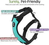 Dog Seat Belt Vest Harness for Car - Blue / M (Chest: 19.7-26.4", Neck: 12.6-20.5") - image 3