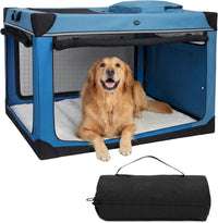 Ownpets Collapsible Dog Crate - Blue / 42.0"L x 31.0"W x 31.0"H