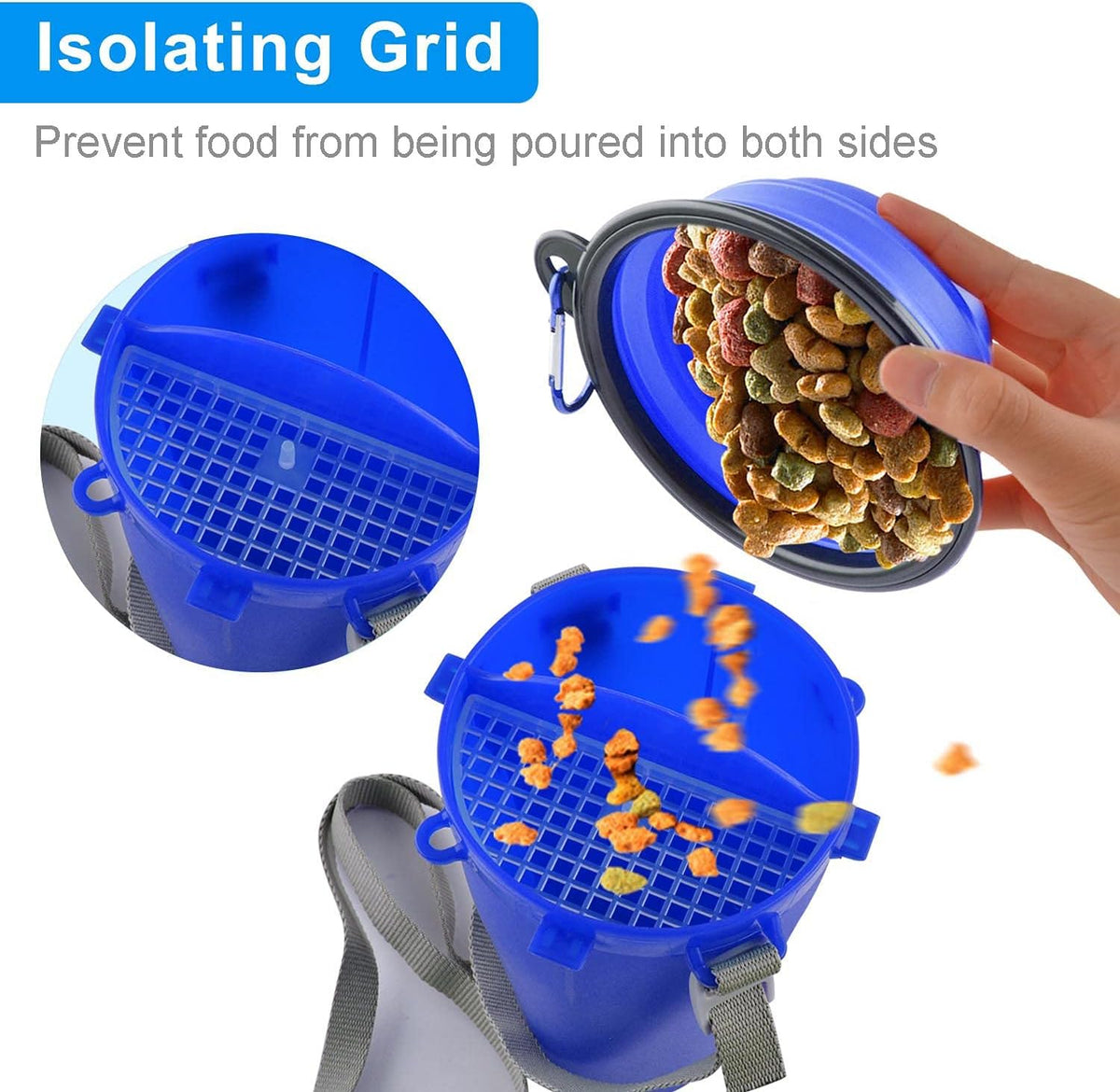 Dog Travel Water Bottle Collapsible Bowls - Blue - image 4