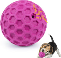 DISSKNIC Indestructible Squeaky Dog Ball, Relieves Anxiety - Small / Rose Red