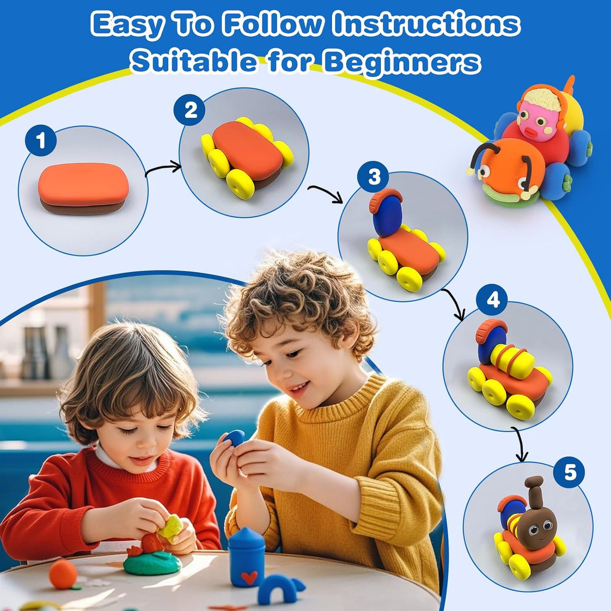 Ixiaoyoo Air Dry Clay, 30 Colors Foam Modeling Clay for School Projects – Fun for Kids & Family - 100 Colors - image 4