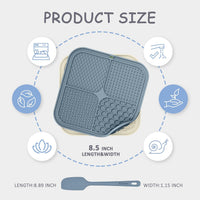 ChefAide 2 Pack Lick Mat for Dogs - Blue & Beige - image 2
