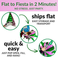 Mexican Piñata, Christmas Pinata - Pink & Green 32" - image 3
