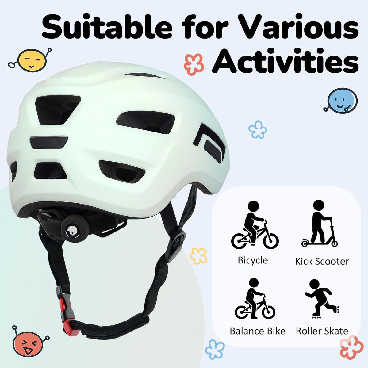 OUWOER toddler and kids bike helmet with vents and adjustable dial - view 28