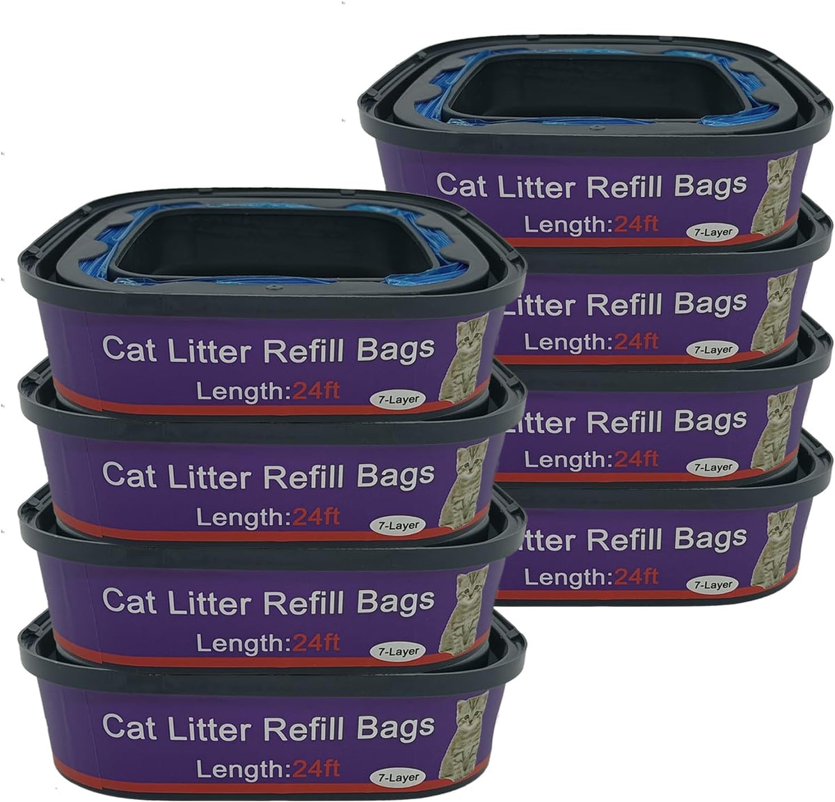 8 Pack Cat Litter Refill Bags Cartridge Compatible with Genie Cat - Look at the Description"