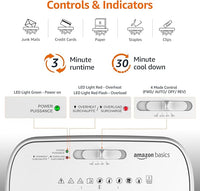 Amazon Basics Cross Cut Paper and Credit Card Shredder for Security - 8-Sheet, Heavy Duty, White