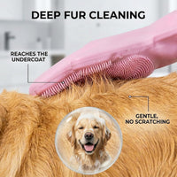 NVNAN Silicone Pet Washing Gloves with High-Density Teeth for Dogs - Pink - image 2