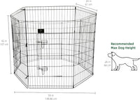 Puppy Playpen with Bottom Pad and Door, 8 Panels 24" H - Black / Large Pen: 42-Inch High / Playpen+Bottom - image 4