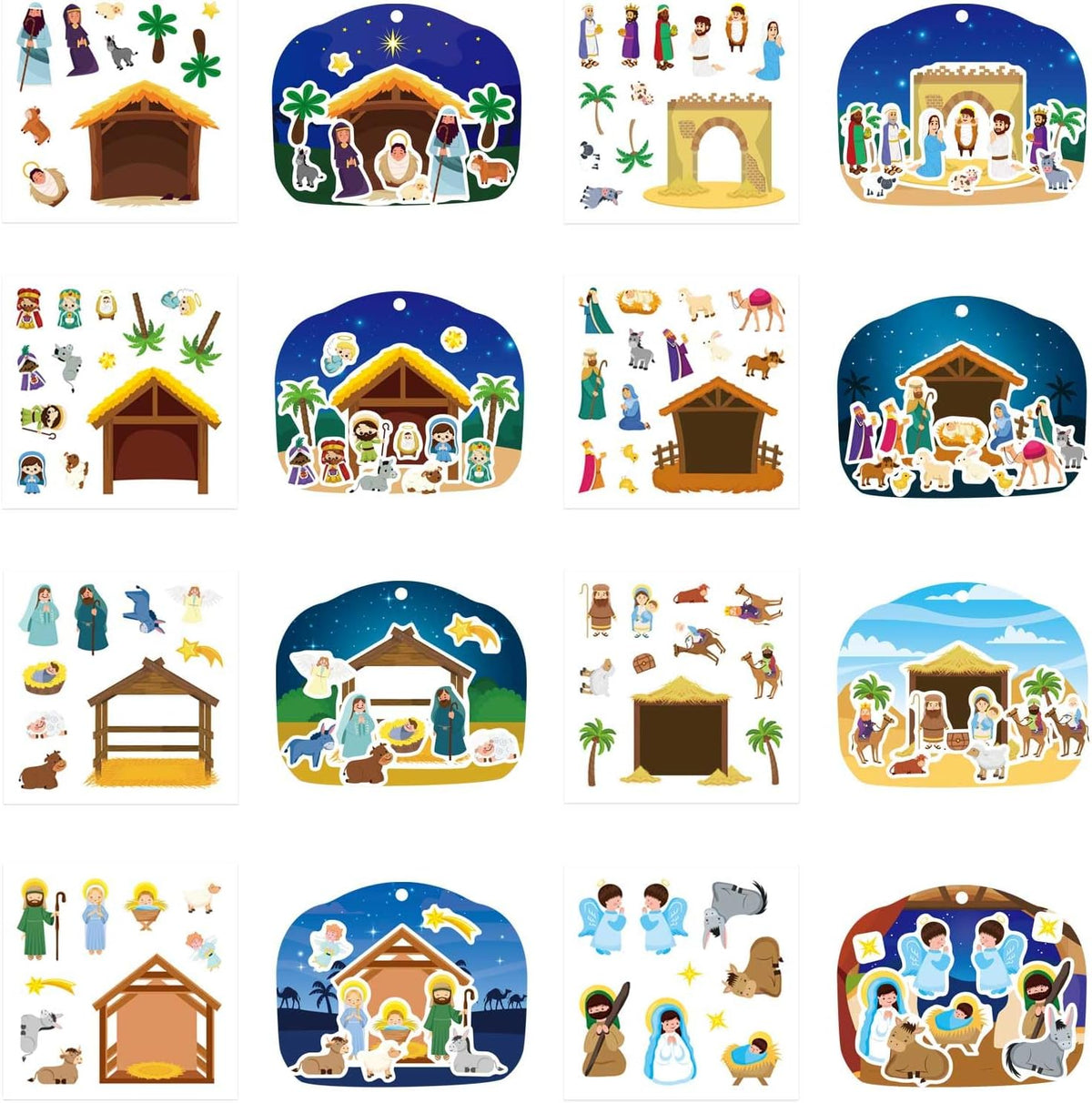 48PCS Halloween Make-a-face Stickers Halloween Characters Stickers - Nativity Craft Kit - image 2