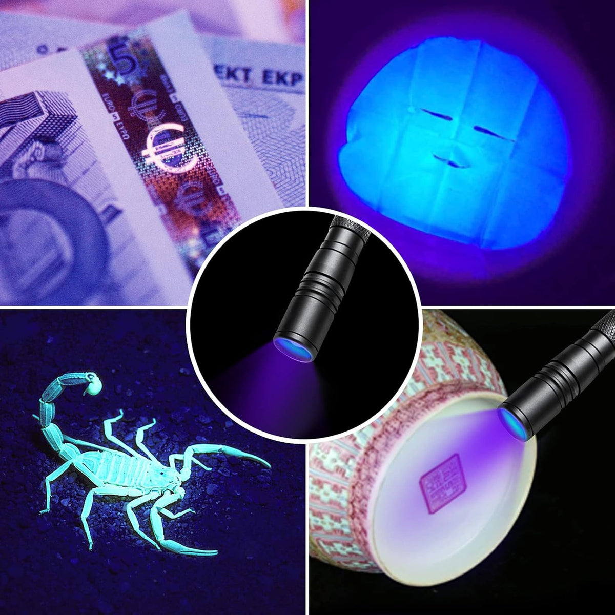 UV Flashlight 395nm Zoomable Black Light Lamp Ultraviolet Lights – Essentials for Dogs - 1 Pcs-zoomable Penlight Flashlight - image 2