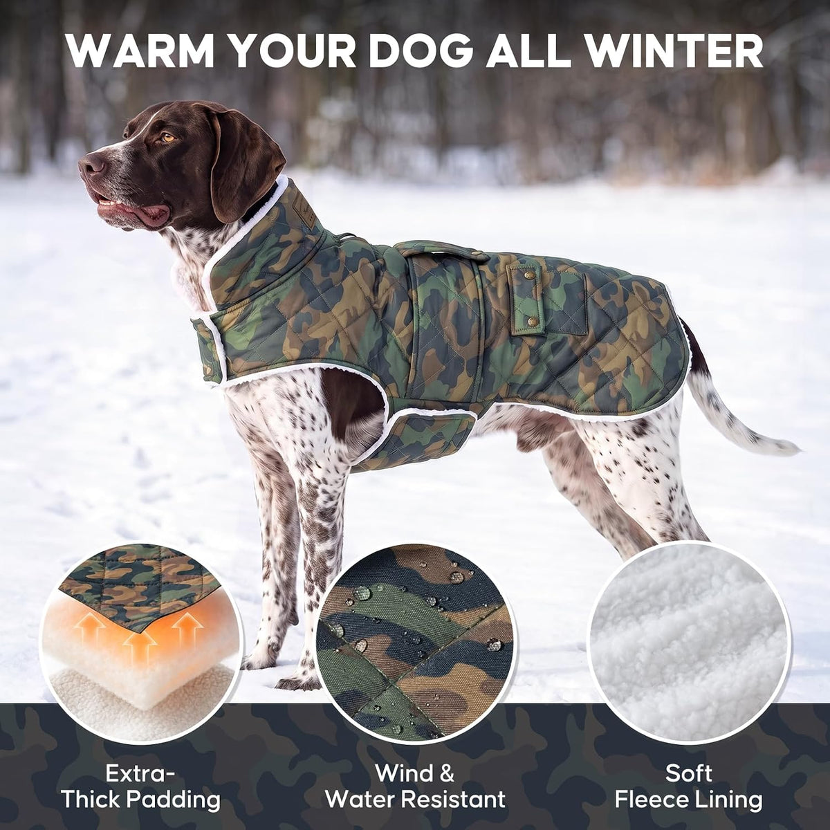 KYEESE Waterproof & Windproof Dog Coat for Small Dogs Puffer Jacket – Essentials for Dogs - XXX-Large / Camouflage - image 2