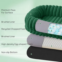 Orthopedic Human Dog Bed, with Faux Fur Washable Cover, Blanket - Dark Green / Human Dog Bed (72x40x10) - image 2