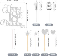 18th Birthday Cake Decorations - Silver - image 2