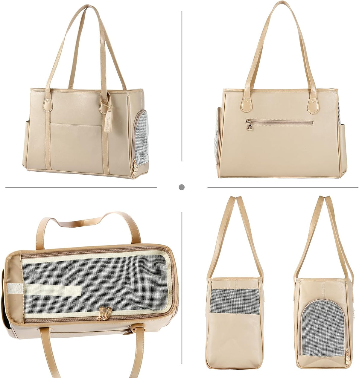 Stylish Dog Purse Carrier - Ivory - image 3