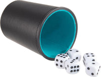 LoKii black and purple leather dice cups with felt lining and dot dice - view 11