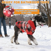 Plaid Dog Hoodie Pet Clothes Sweater with Hat and Pocket for Small - Red&Black(Christmas) / Medium (Pack of 1) - image 4