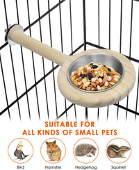 KATUMO Bird Perch Bird Feeding Cup Parrot Wood Perch Stand Toy Bird - L Perch - image 4