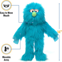 14" Blue Monster, Hand Puppet – Fun for Kids & Family - image 3