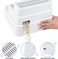 Adjustable Litter Box Step, Cat Ramp for Litter Box, 2 Steps - White / 3 step - image 4