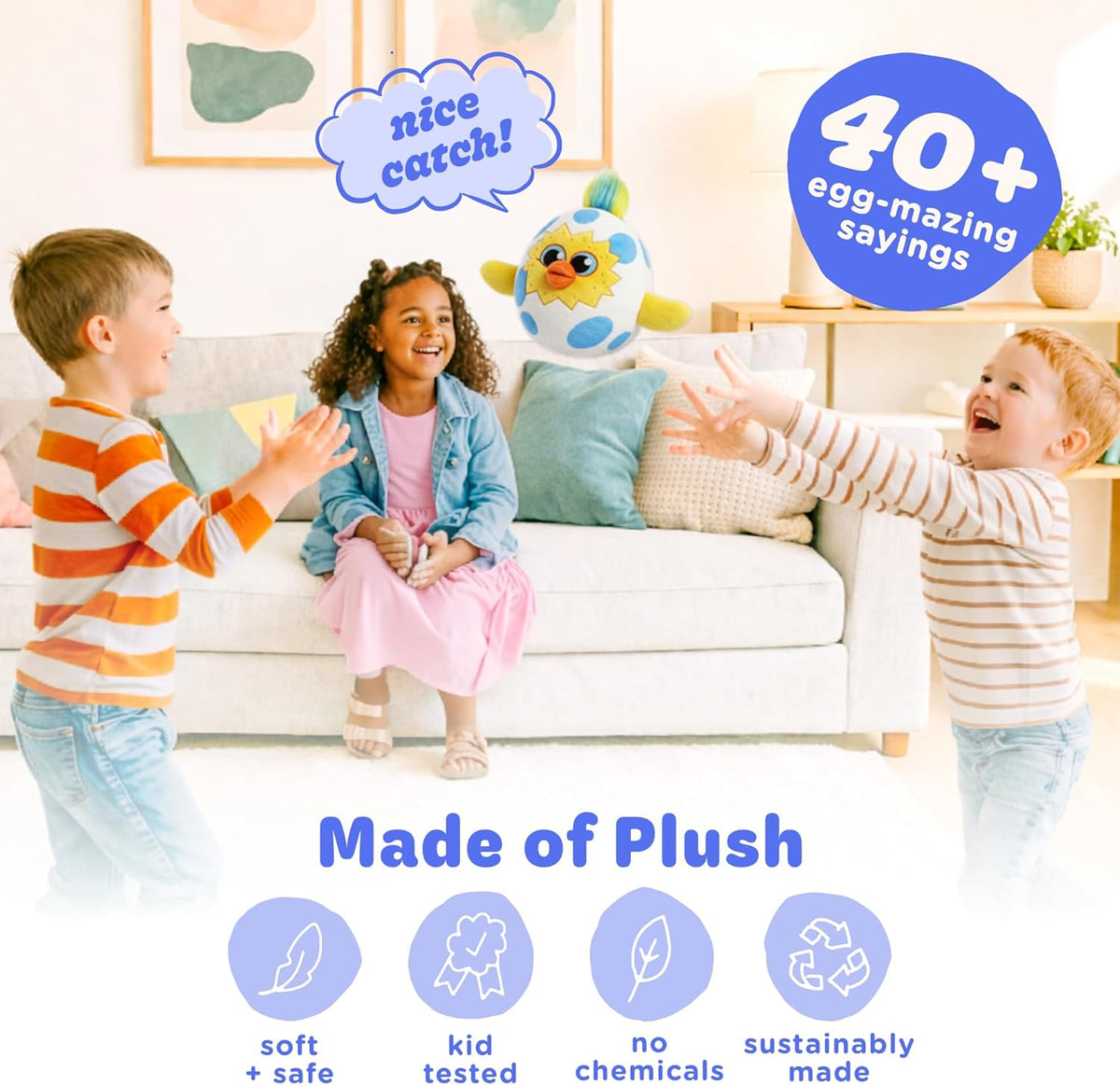 Move2Play, Egg Toss, Hilariously Wild Active Party Game for Kids - Egg Blue - image 3