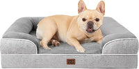EHEYCIGA Orthopedic Dog Bed for Medium Dogs, Waterproof Memory Foam Medium Pet Beds with Sides, Non-Slip Bottom and Egg-Crate Foam Dog Couch Bed with Washable Removable Cover, Grey