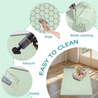 Cat Litter Mat, Silicone Large Cat Mat for Litter Box - 34"L x 22"W / Green - image 3