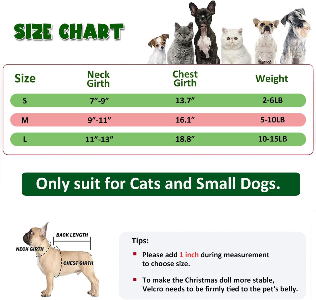 Dog & Cat Christmas Collar Cape • Sherpa Lined & Bells-Pet Apparel-BIG FRENCHIES-Jane's Pet Boutique