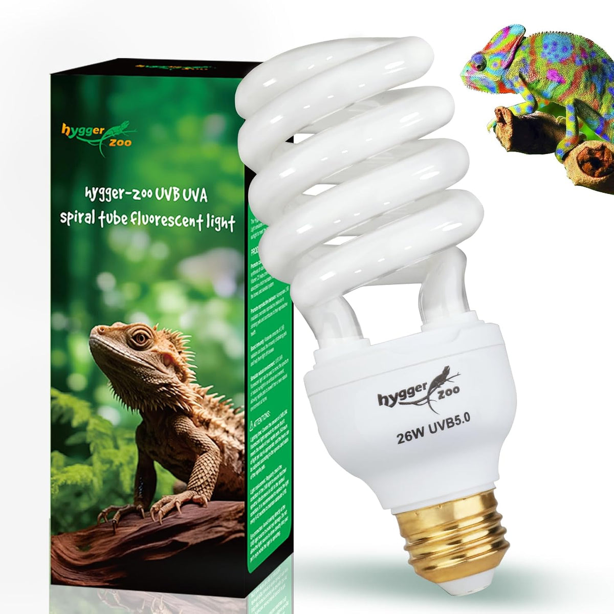UVB Bulb for Reptiles, 10.0 26W UVB Light for Reptiles - 5.0-6.1 Inch