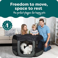 FurHaven Soft-Sided Dog & Cat Playpen - Gray / Large - image 2